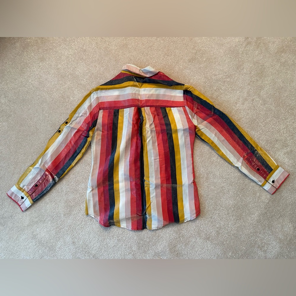 Express - Button Down Shirt, Multi-Colored Stripes - image 5